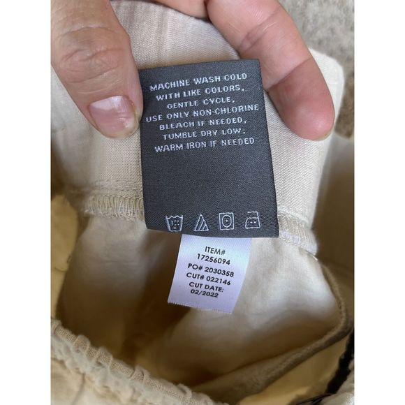 Torrid Crop Pull On Wide Leg Stretch Linen Blend Pant Size 00/M-L - Khaki - Picture 10 of 10